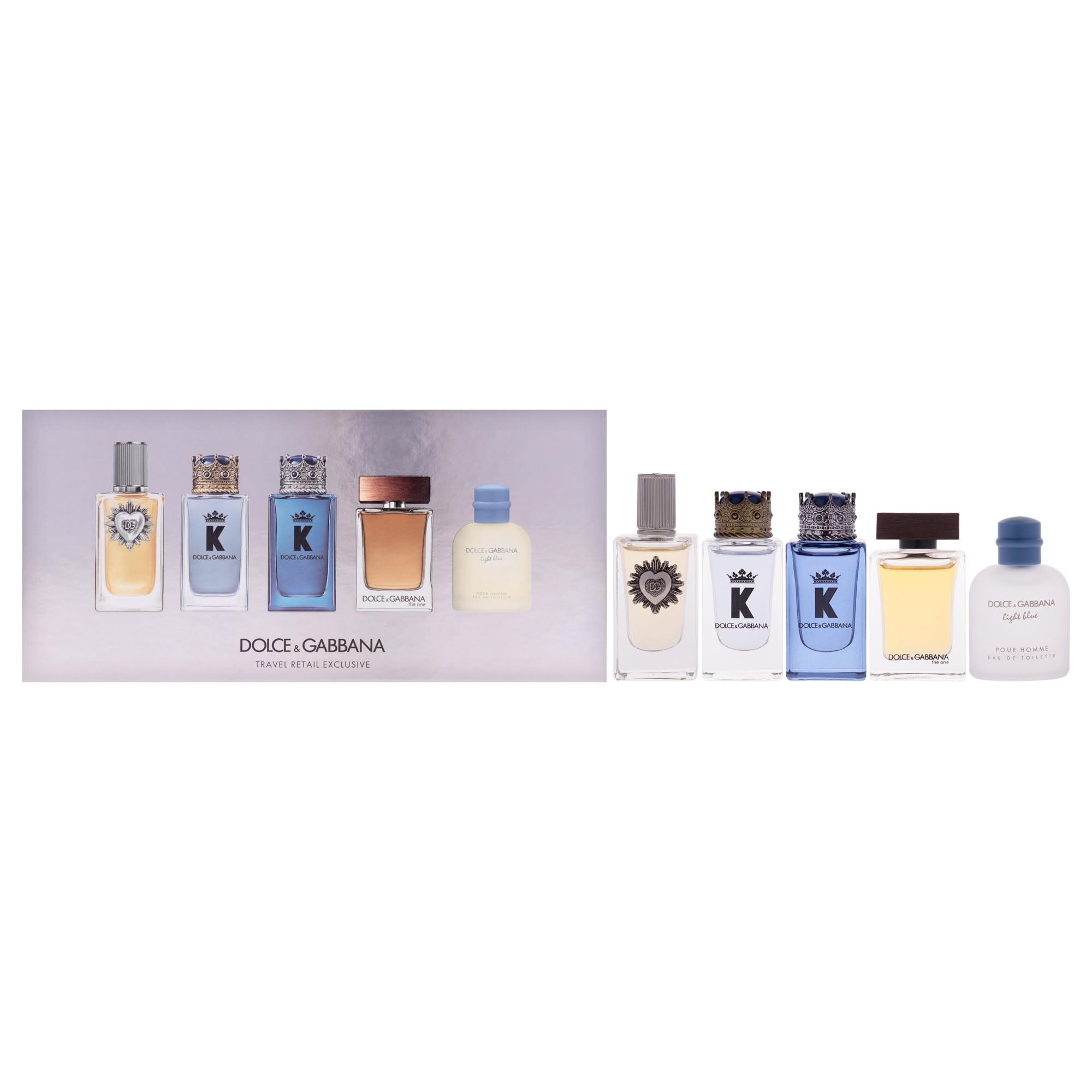DOLCE & GABBANA Men's Mini Fragrance Set, 5 Piece Collection, Pour